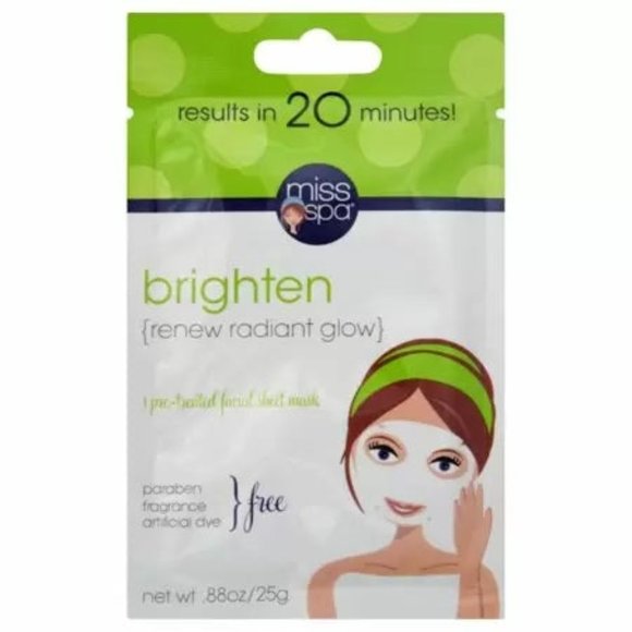 Miss Spa Brighten Pre-Treated Facial Sheet Mask, 0.88 oz - Picture 1 of 1